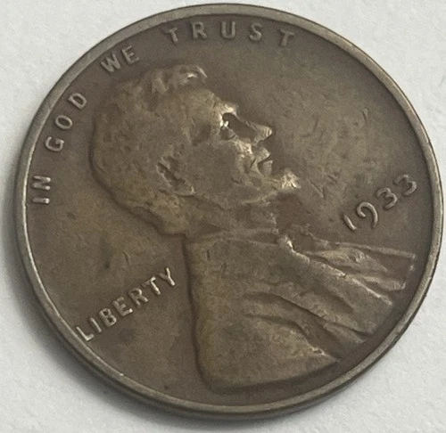 1933 Lincoln Wheat Cent Low Mintage Philadelphia Depression Era JC1549
