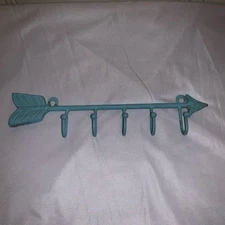Heavy Metal Arrow Key Jewelry Purse Belts Holder 5 Hooks Wall Decor