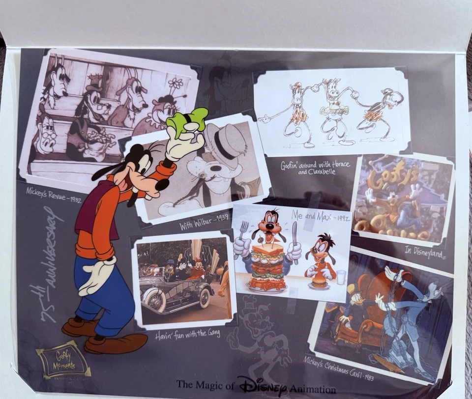DISNEY MGM STUDIO - GOOFY - CELDA ENMARCADA "IT'S A WRAP" + CERTIFICADO DE AUTENTICIDAD POSTAL FIRMADO Foto 2 de 4