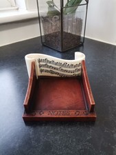 Musiknoten Schreibtisch Memo Notizblock Halter Dekorativ Holz und Harz Hergestellt in Großbritannien 2001