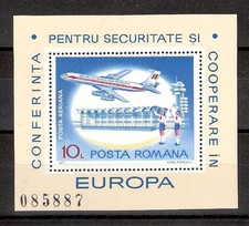 Romania 1977 Mi Bl 143 MNH EUROPA Aviation Otopeni Airport Air Transport S/S