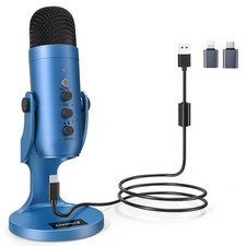 ZealSound Podcast Microphone for PC, Noise Cancellation USB Mic with Gain, Vo...