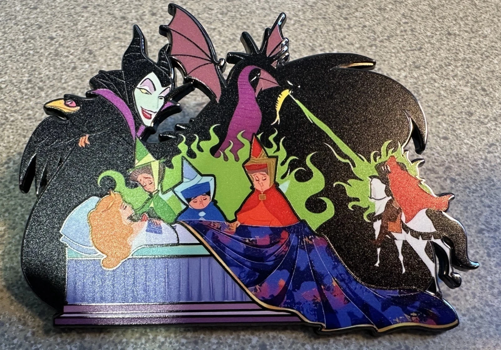 NEW SLEEPING BEAUTY MALEFICENT AURORA FAIRIES FAUNA FLORA 3" Pin FREE SHIPPING