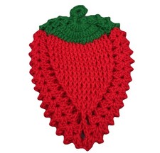 Vtgl Crochet Strawberry Red Kitchen Wall Decor Trivet Hot Pad Pot Holder 10  x 6  