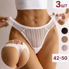 Mujeres Cintura Alta Encaje Tanga Bragas Sexy Ver A Través Control Abdomen Ropa Interior S-L