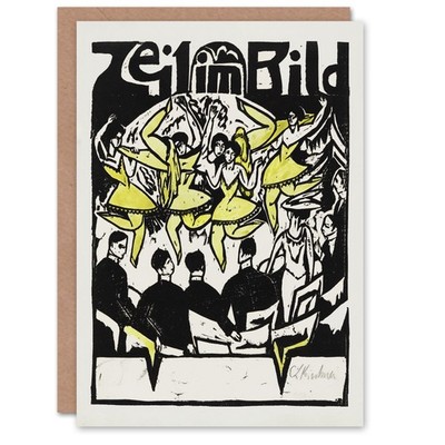 Ernst Ludwig Kirchner Art Card Dancers At The Ice Palace Blank Greeting Card