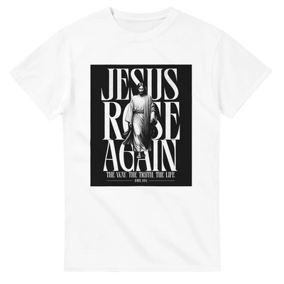 Jesus Rose Again | Heavyweight Unisex Crewneck T-shirt | Gildan  5000 White