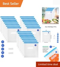 Assistant 31 Pcs BPA-Free Reusable Vacuum Sealer Bags - Perfect for Food Storage