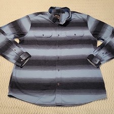 Orvis Flannel Shirt Men Size XL Blue Long Sleeve Button Up Hiking Outdoor