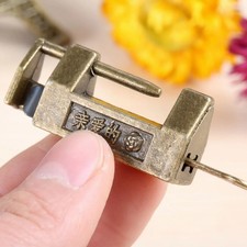 Mini Zinc Alloy Bronze Keyed Padlock 1.3 x 0.71 in for Jewelry Box Cabinet