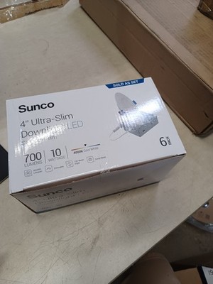 Sunco 6 Pack 4 Inch LED Recessed Lights, Slim Canless Ceiling Lighting