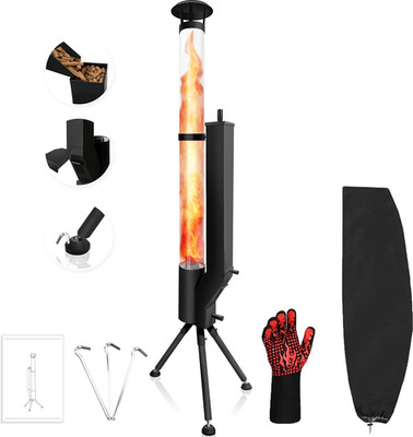 63'' Smokeless Wood Pellet Fire Pit with Safety Kit for Patio & Garden