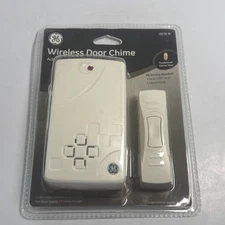 GE Wireless Battery Operated Door Chime with 1-Push Button ~ White ~ #19230 New