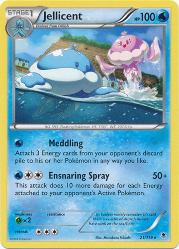 Jellicent - 21/119 - Rare (Mp) Phantom Forces - Water Pokémon