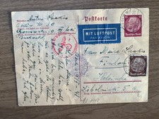 Vintage Germany Airmail Postcard Deutsches Reich Stamps Mit Luftpost Par Avion 