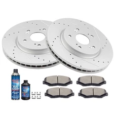 Slotted + Drill Front Brake Rotors Discs Ceramic Pads Fits Honda Crosstour 12-14