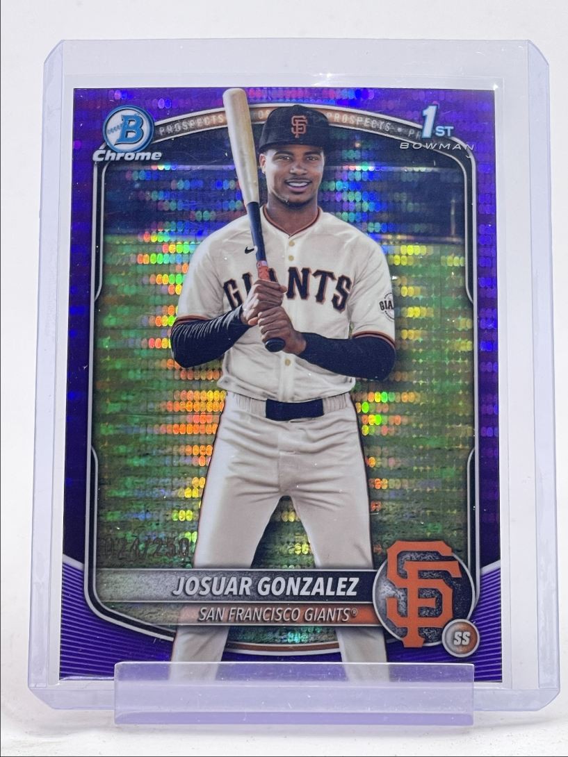 JOSUAR GONZALEZ 2025 BOWMAN CHROME 1ST PURPLE PULSAR GIANTS /250 Q4362