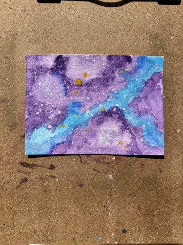 ACEO 2.5 x 3.5 Original Watercolor by Ashybook, Aquila Constellation, The Eagle
