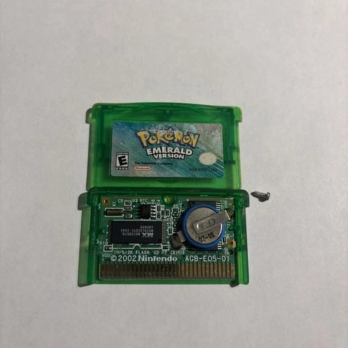 Pokemon Emerald Version GBA Authentic Gameboy Advance Cartridge Original Battery