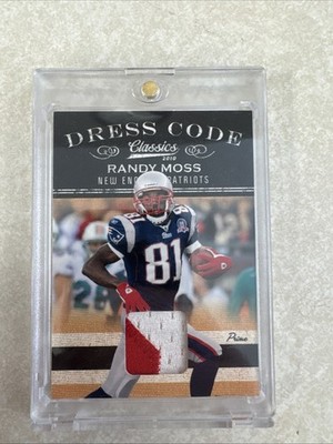 2010 Panini Classics Dress Code Randy Moss 2 Color Game Worn Patch /50 #17