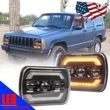 For Jeep Cherokee Xj 1984-2001 Wrangler Yj 1986-1995 5x7 7x6 Led Headlight Hilo