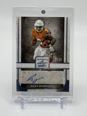 2022 Leaf Ultimate Draft BIJAN ROBINSON Silver Auto #8/25 - TEXAS LONGHORNS