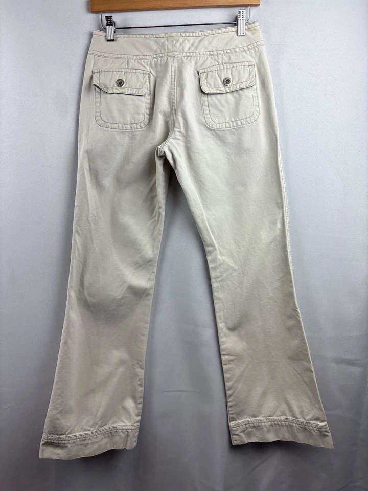 Pantalones acampanados de algodón beige talla 3 Periscope para mujer Foto 4 de 4