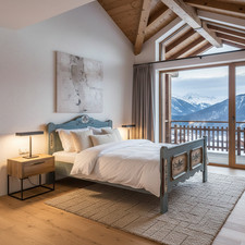 Voglauer Doppelbett Bett Holzbett Bauernbett Schlafzimmer Landhaus 1700 altblau