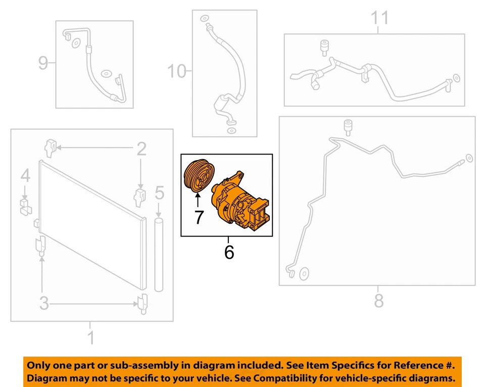 Compresor de aire acondicionado usado para: Nissan Murano 2017 grado A Foto 3 de 4