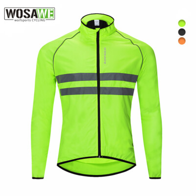 WOSAWE Fahrradjacke wasserdichte Winddicht Hi-viz Reflektierender Regenmantel