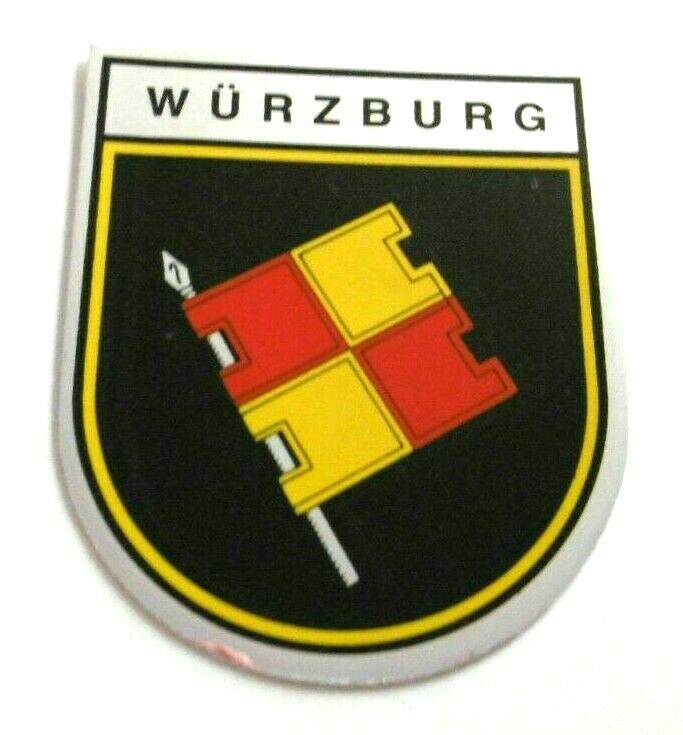 Souvenir-Aufkleber Würzburg Unterfranken Bayern Wappen Standarte 80er Oldtimer