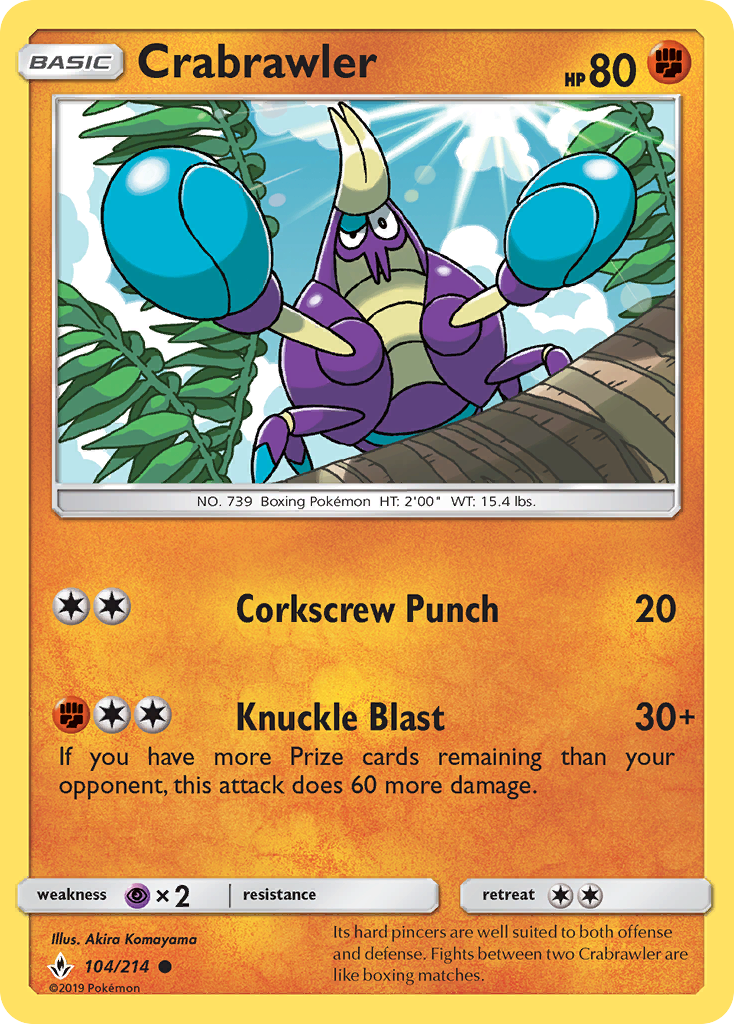 Crabrawler 104/214 Common | Unbroken Bonds | Pokemon Card | eBay