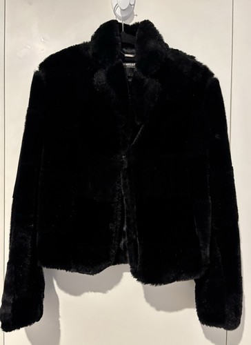Morrissey glam black faux fur jacket. As new.