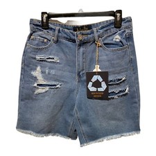 indigo rein distressed Super High Rise denim shorts Size 9 NWT