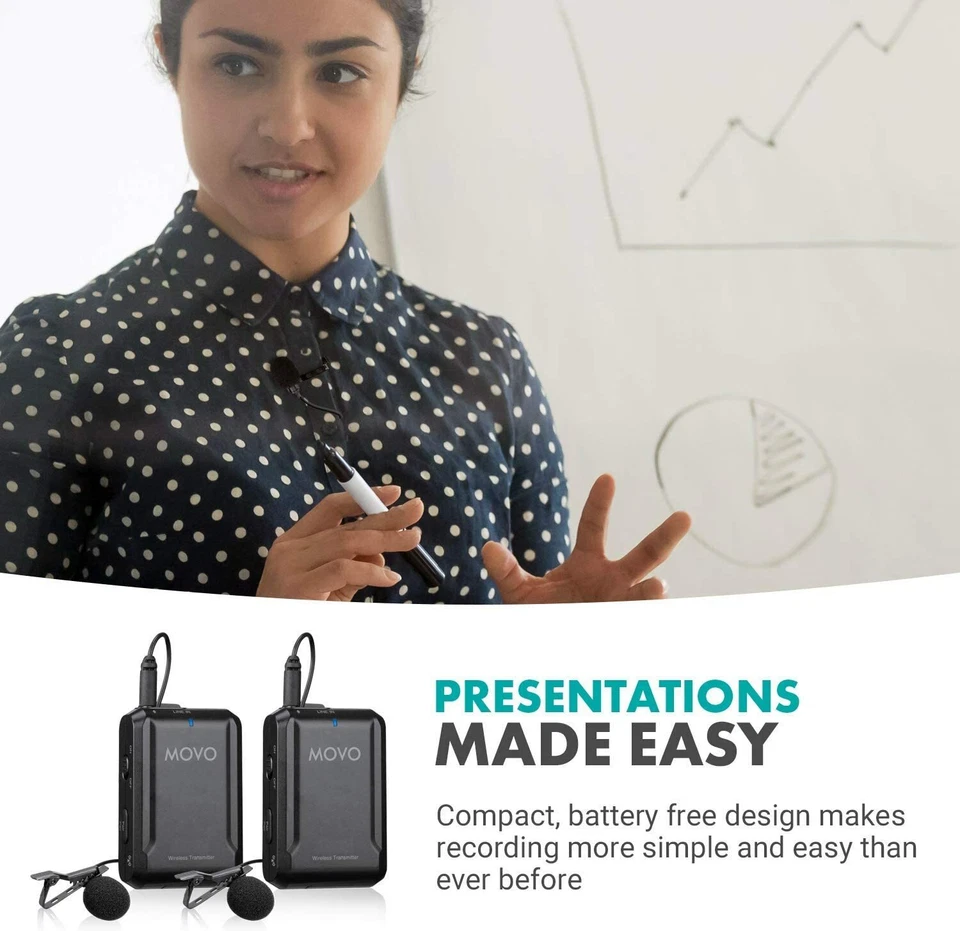 Movo EDGE-DI-DUO Wireless Lavalier Microphone System for iPhone, Lightning, iOS - Image 4 of 4