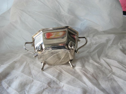 Antique English sterling silver sugar bowl 1939 Art Deco Sheffield 215 grams - Picture 4 of 5