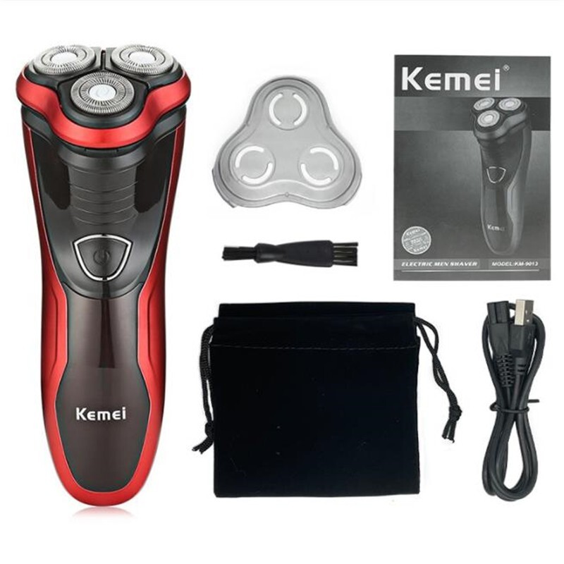 Kemei Men Electric Beard Washable Shaver Razor Face Hair Close Shave Trimmer