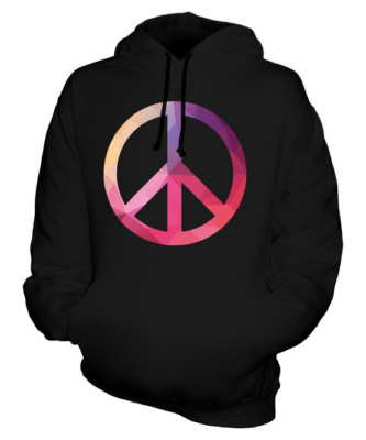 GEOMETRISCHES FRIEDENSSYMBOL UNISEX HOODIE TOP GESCHENK MUSTER BUNT