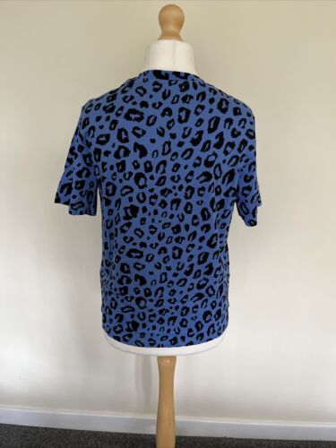 Ex-M&S Collection Ladies 3/4 Sleeve Blue Animal Print T-Shirt, Sizes 8-20 - Picture 4 of 4
