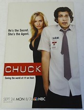 2007 NBC tv show ad page ~ CHUCK ~ Zachary Levi, Yvonne Strahovski