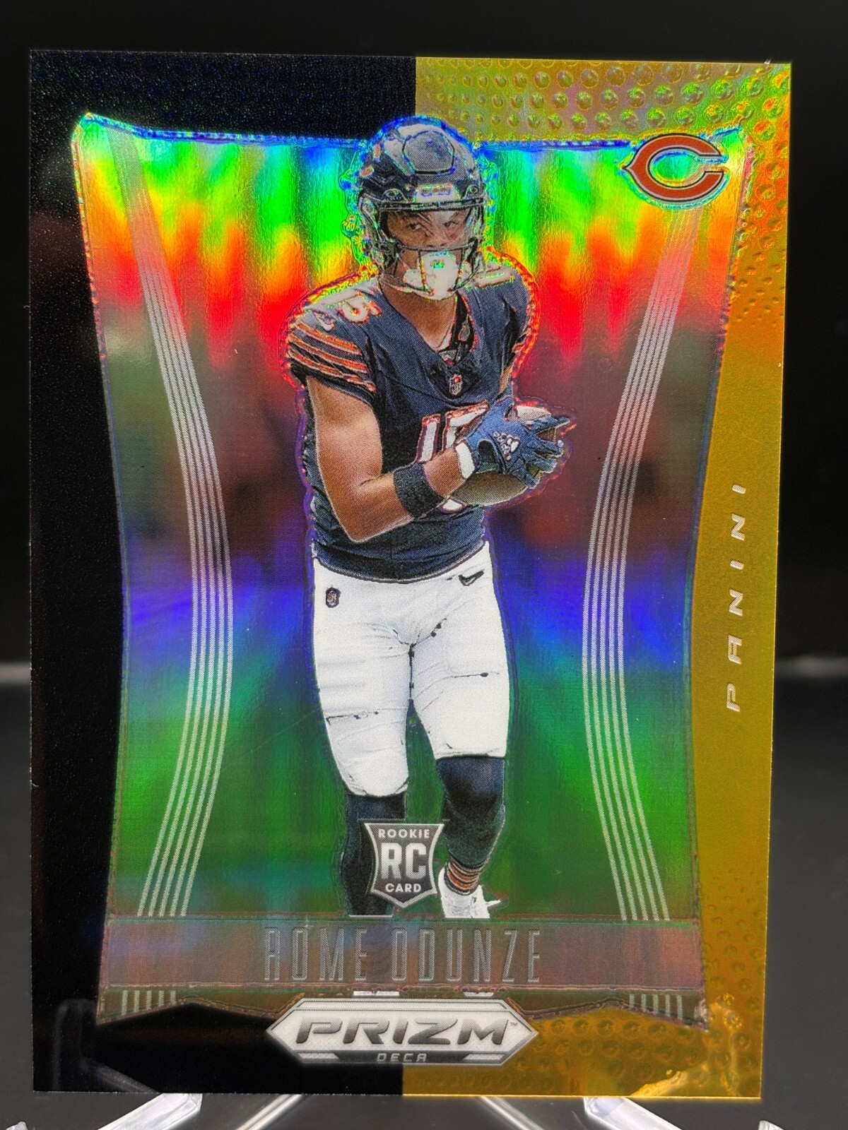 2024 Panini Prizm Deca - Rome Odunze Black/Gold 1/5 JERSEY MATCH No.53