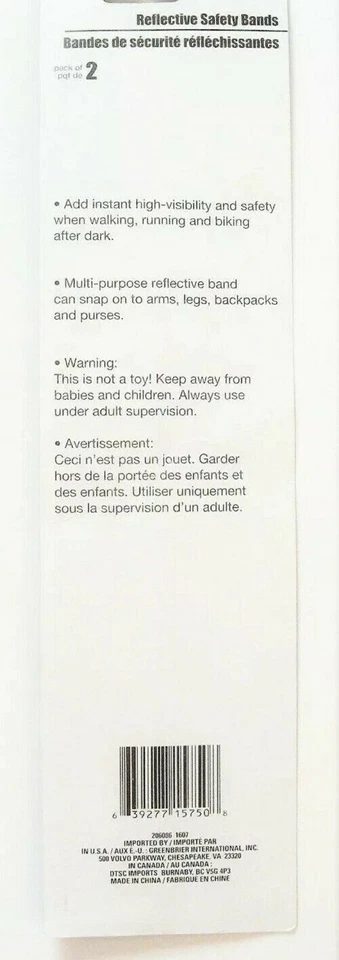 Reflective Bands Safety Running Biking Walking Yellow Orange Tool Bench Hardware - Image 2 of 3