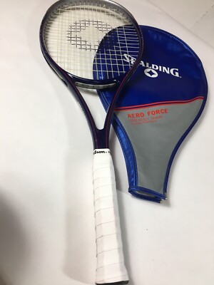 Spalding Aero Force tennis racket with cover 4 5/8 grip  28 In