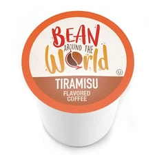 Bean Around The World Tiramisu Flavored Coffee Pods, Keurig 2.0 compatible,40 CT