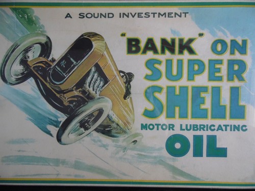 Póster con marco de aceite Bank on Super Shell para autos de carreras, gasolina. Automóvil - Imagen 3 de 4