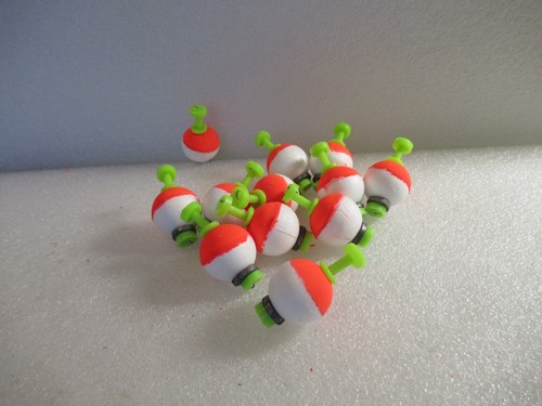 12 .75" FISHING BOBBERS Small Round Floats Weighted Foam Snap on Float Choice - Picture 9 of 12