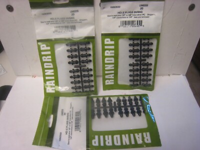 3 yes 3 Bags Brand New-Raindrip- Hole Plugs- Item No. L646020b- 20 Per Bag