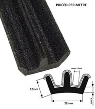 Flocked Double Rubber Window channel runner - car van motorhome camper boat