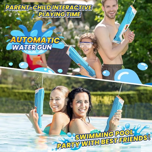 Electric Water Gun Pistol Soaker Long Range Super Pump Action Cannon Squirt - Picture 3 of 17