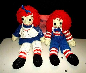 crochet raggedy ann and andy dolls